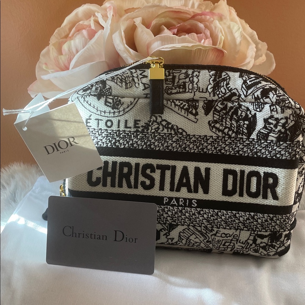 Christian Dior Black and White Toiletry Pouch